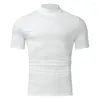 T-shirts pour hommes 1pc Vêtements de marque T-shirt à col roulé à manches courtes pour hommes / Homme Slim Fit Fashion T-shirt à manches de haute qualité