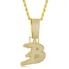 Hanger kettingen hiphop gepersonaliseerde aangepaste naam cusieve letters kubus zirkon a-z multi-layerpendants necklaces voor mannen dames sieraden