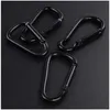 5 PCScarabiners 5pcs clipes de carabiner preto para montanhismo d em forma de fivela em forma de fivela de alumínio Bloqueio de alia