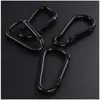 5 PCScarabiners 5pcs مقاطع Carabiner أسود لتسلق الجبال D مشبك ألومنيوم سبيكة قفل الربيع Snap Hook Cheychain في الهواء الطلق P230420