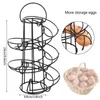 Organisation Kitchen Creative Egg Rack Spiral Egg Basket Seconter Iron Practical Multifunktionell spiral Dispenser Rack Basket Storage