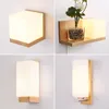 Wall Lamps Nordic Creative Led Lamp Solid Wood Outdoor Table Modern Simple Balcony Lampara Mesita Noche Houses Decoration