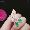 Dangle Earrings KJJEAXCMY Fine Jewelry 925 Pure Silver Inlaid Natural Emerald Female Earring Support Test