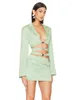 Casual Dresses Women's Hollow Cut Out Waist Lace Up V Neck Sexy Party Women Light Green Long Sleeve Summer Elegant Evening 2023