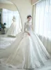 2023 Plus Size brudklänning arabisk Aso Ebi Lyxig pärlkristaller Bröllopsklänningar Bröllopsklänningar med hög hals sjöjungfru Brudklänningar med genomskinlig hals brudklänningar plus size brudklänning