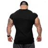 Herrtankstoppar sommar avslappnad mode t-shirt hög kvalitet ärmlös Vest Gym Workout Fitness Cotton Breathale Loose Muscle Singlet