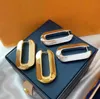 Moda Tasarımcı Mektup Çember Huggie Küpeler Kulak Dairesi Klasik Geometri Çember Sarkık Küpe Altın Gümüş Erkekler için Kadın Parti Takıları