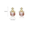 Charme 3a Coroa de zircão de água doce Earrings de pérolas de pérolas femininas marca de luxo retro pluming 18k ouro S925 Brincos prateados Jóias de festas femininas Jóias do dia dos namorados Presente do dia dos namorados