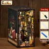 ドールハウスのアクセサリーchutbee book nook kit diy木製ドールハウスとタッチライト家具魔法の薬剤師ブックエンドミニチュアクリスマスデコレーション230503