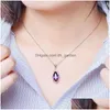 Подвесные ожерелья Fysl Sier Lated Marquise Shape Natural Amethysts Crystal Link Chain Countrace Madenmy Jewelry Drop Drow Dhgarden Dhpnv