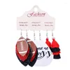 Dangle Boucles D'oreilles En Cuir PU Sport De Noël Boucle D'oreille Ensemble Casual Football Basketball Simple À La Mode Déclaration Pour Les Femmes