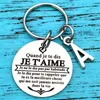 Keychains French Anniversary KeyChain for Wife Make Par Valentines Day Christmas Birthday Wedding Gifts Gifts Golvän