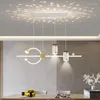 Lampadari Lampadario a Led Minimalista Luce Lusso Lungo Filo Cielo stellato Ospite Soffitto in acrilico Lampada a sospensione Anello Caffè Soggiorno Sala da pranzo