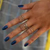 Pierścionki ślubne moda x zestaw kostki dla kobiet vintage palec midi finger pierścień żeńskie biżuteria prezent hurtowy masy 5pcs/set