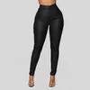 Leggings femme Sexy ouvert Cortch cuir pantalon taille haute Gym PU Clubwear pantalons de survêtement Y2k pantalon érotique sans entrejambe culotte