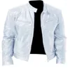 Men's Jackets Men's Leather Jacket Spring And Autumn Business Slim Stand Collar Simple Casual Large Size Coat