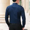 Men's Casual Shirts BROWON Brand Men Shirts Business Long Sleeve Stand Collar Cotton Male Shirt Slim Fit Designs Men's Fahion 230503