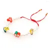 Charm Bracelets Go2Boho Freshwater Pearl Braclet For Women Girl Jewelry 2023 Cute Fruit Bracelet Charms Rope Jewellery Red String