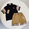 Conjuntos Kid Terno Roupas de Bebê Camiseta Polo Designer de Luxo Top Verão Menina Menino Roupas Shorts Manga Camiseta com Letras B11 #