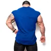 Tanque de tanques masculinos de verão Camiseta casual de moda de alta qualidade ginástica com ginástica de ginástica fitness algodão singlete muscular solto