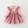 Flickklänningar 6m-3t Spring Born Baby Dress Princess Cotton First Birthday Party Clothing Toddler 2023