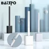 Brosses BAISPO TPR brosse de toilette en Silicone souple, brosse murale à long manche, poignée amovible, outil de nettoyage des toilettes, accessoires de salle de bains