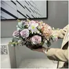 Decoratieve bloemen gevoel simulatie roze woonkamer decoratie bloemtafel tv -kast kunst