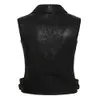 Jassen 2021 Vrouwen Motorfiets Pu Kunstleer Mouwloze Jassen Dames Kraag Riem Rits Vest Zakken Vest Streetwear