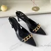 Kleidschuhe ONKOGENE 2022 Neue Frühling Sandale Frauen Elegante Slingback Heels Casual Dünne Ferse Opinted Toe Pumps Frau Vintage Kette Pumpen