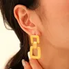 Bengelen oorbellen kroonluchter vintage punk geometrische gesp voor vrouwen mat metalen geborstelde textuur hol uit drop oorr earring mode sieraden acc