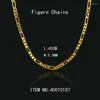 Chains African/Kenya/India Gold Color Figaro Chain Necklaces Jewelry For Women Men Wedding Gifts