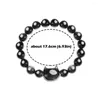 Strand Obsidian Bracelet Gold Silver Color Natural Stone Lucky For Women Men Crystal Hand Jewelry Acces K3c9