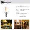 A60 Retro Edison Globe Led Bulb E14 E27 Warm White 2700K Vintage Ampoule Lamp Clear Glass Filament Dimmable