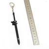 Keychains Anime Sword Art Online Keychain Kirigaya Kazuto Black Metal Elucidator Scabbard Key Ring Car Pendant SAO Chain Jewelry