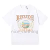 Mens Designer Rhude T-shirt Luxury Brand Tees Fashion T Shirts Mens Womens Casual Short Sleeve Summer Streetwear Tops Lover Clothes S-XL