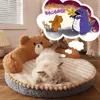 Коврики Hooopet, диван, коврик в форме медведя для маленьких собак, кошек, моющийся пещерный кошачий гнездо, питомник, губка для щенка, котенка, спящий артефакт