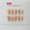 Valse nagels handgemaakte druk op nagels middellange lengte kist frans ontworpen volledige hoes winter manicuree draagbare nagel art xs s m l maat nagels 230428