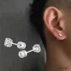 Stud 2023 Novo Fino Moissanite Men Pequenos brincos de aço inoxidável Brincos de moda para homens Piercous jóias perfuradas