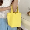 Evening Bags Handbags Solid Candy Color Canvas Tote Bag Lunch Food Fashion Portable Small Lunchbox With Copper Buckle