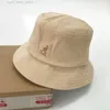 Brede rand hoeden nieuwe kangoeroe -geborduurde emmer hoed dierenpatroon zon hoed schaduw flat top mode corduroy hoed voor paar reizen