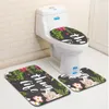 Tapis Zeegle – ensemble de tapis de bain à motif de fleurs, en microfibre, 3 pièces, tapis de salle de bain, de toilette antidérapant, ensemble de pieds de douche à Absorption