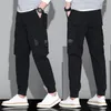 Мужские брюки 2023 весна мужская грузовая карманная хлопковая уличная одежда мужская брюки Школа школьная мода. Повседневная длина лодыжки зеленый Z366