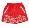 RHUDE Summer High Street com cordão com letras 3m reflexivo hip-hop casual shorts curtos de praia hipster