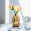 Bouteilles De Stockage Vintage En Relief En Verre Clair Fleur Bourgeon Vase Arrangements Floraux Pièce Maîtresse Décorative Pour La Maison De Mariage Événement