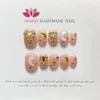 Faux ongles Presse à la main sur les ongles Glitter Rhinestone3d Charms Faux ongles avec ongle conçu Faux ongles avec de la colle Acrylique Nail Tips 230428