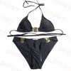 Varumärkeslogotyp Bikini Kvinnor Sexig badkläder Klassisk svart baddräkt Summer utomhus damer bh baddräkt