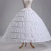 Indumenti da notte da donna Crinolina sottoveste da donna A-line 6 gonna a cerchio scivola lunga sottogonna per abito da sposa abito da ballo bianco O7x2