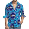 Chemises décontractées pour hommes bleu mauvais œil Streetwear chemise homme Nazar Mati imprimer printemps tendance Blouses à manches longues vêtements surdimensionnés personnalisés