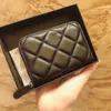 Square Classic Zipper Women Wallet Genuine Leather And Caviar Quilted Mini Multi-Card Designer Wallets Trend Purses Designer Woman Handbag Card Holder Clutch 11CM