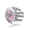 Charms Rhinestone Heart Snap Button Mother Daughter Friend Jewelry Findings 18Mm Metal Snaps Buttons Diy Bracelet Jewellery Drop Del Dhjnu